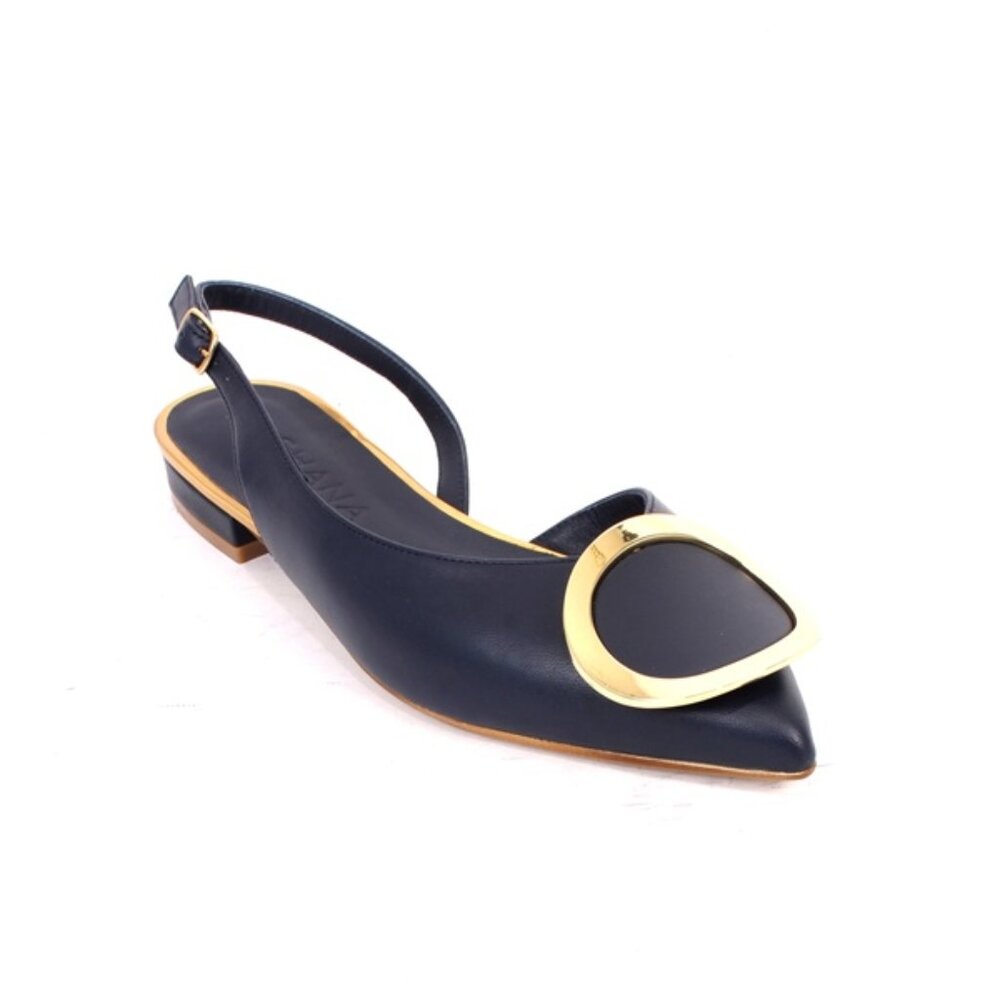 Shana 168 Black Leather Pumps Slingback Shoes